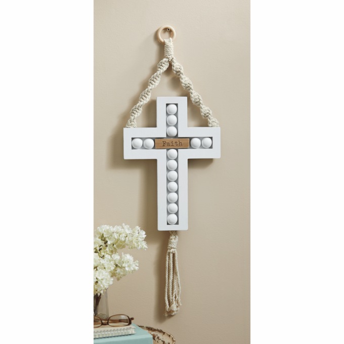 Macrame Wall Cross Décor, , large