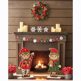 Chunky Wood Cutouts Lit Elf - Buy Both and Save, , large