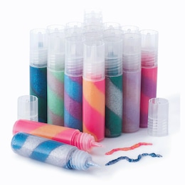 Set of 20 Glitter Glue Pens, , large