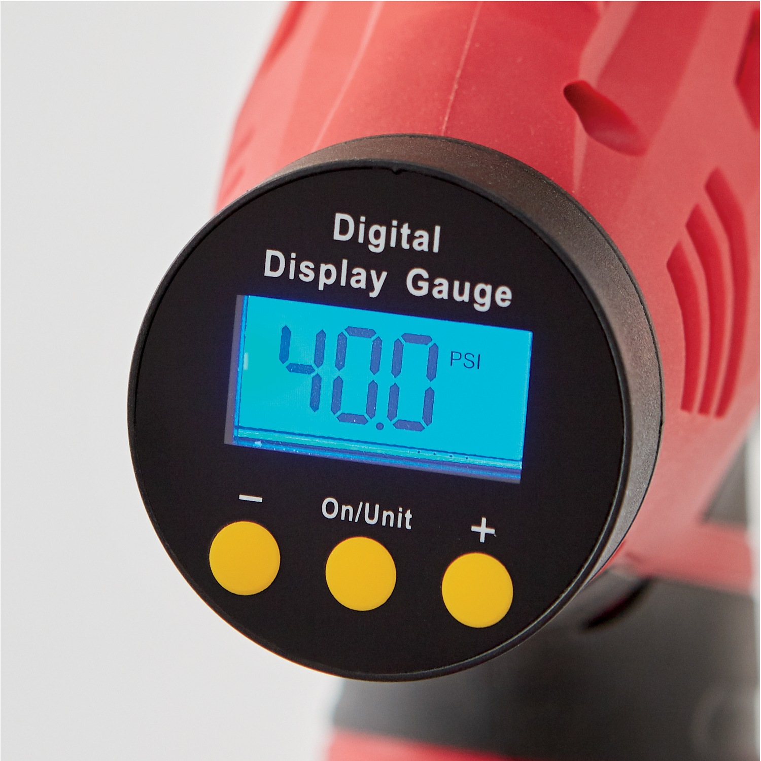 Cordless tire inflator store with digital gauge
