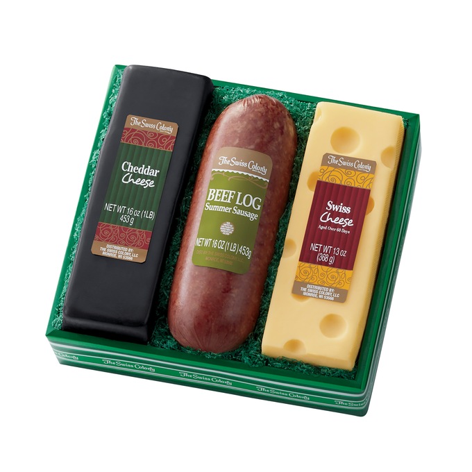 Jumbo Summer Sausage & Wisconsin Cheese Gift Box - Delivery Incuded, , large