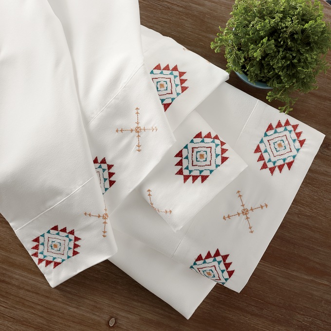 Southwest Embroidered Microfiber Sheet Set, , large