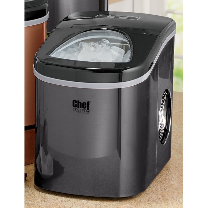 Chef Tested Ice Maker by Wards, Black Stainless, large