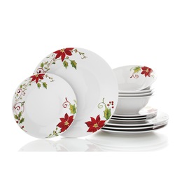 Gibson Wintertide 12-Piece Dinnerware Set, , large