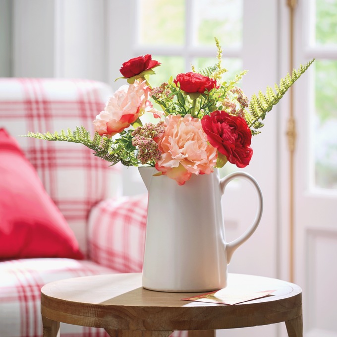 Peony Bouquet in Ceramic Pitcher, , large