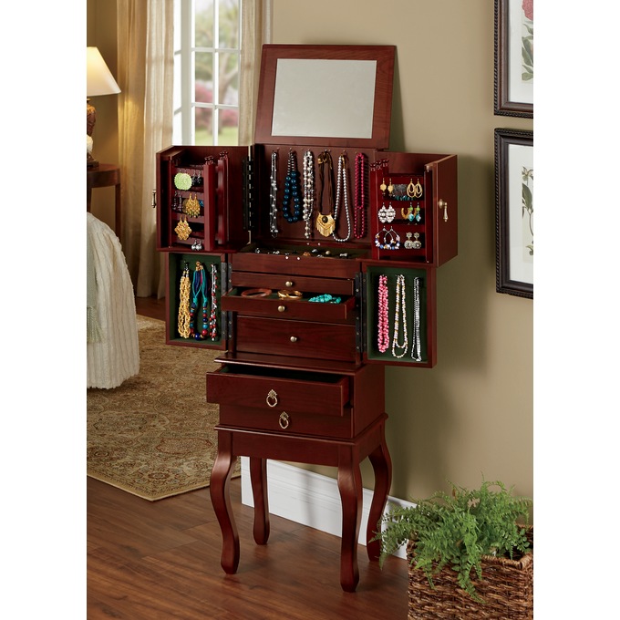 Camille Jewelry Armoire, Cherry, large