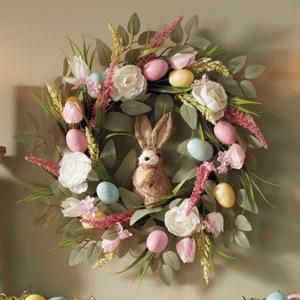 Easter Wreath with Sisal Bunny, , large