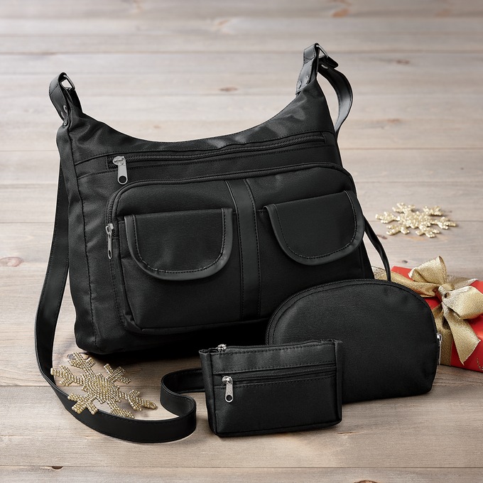 3-Piece Multi-Pocket Satchel Set, , large