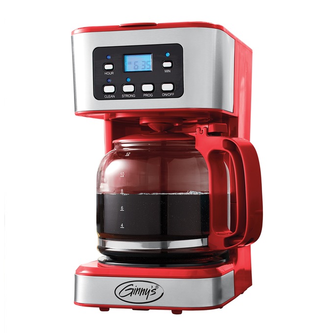 Ginny's 12-Cup Programmable Coffee Maker with Adjustable Brew Strength, , large
