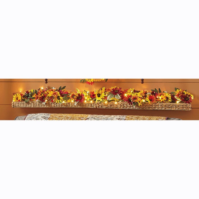 Lit Sunflower Garland, , large