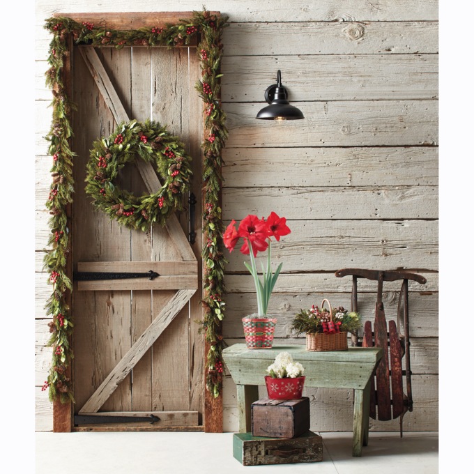 Evergreen and Berry Wreath, , large