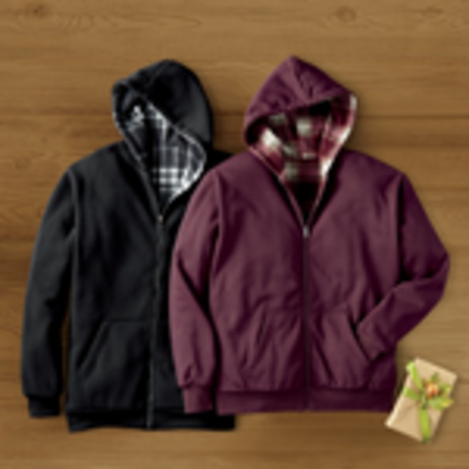 Fleece Reversible Hoodie, , large