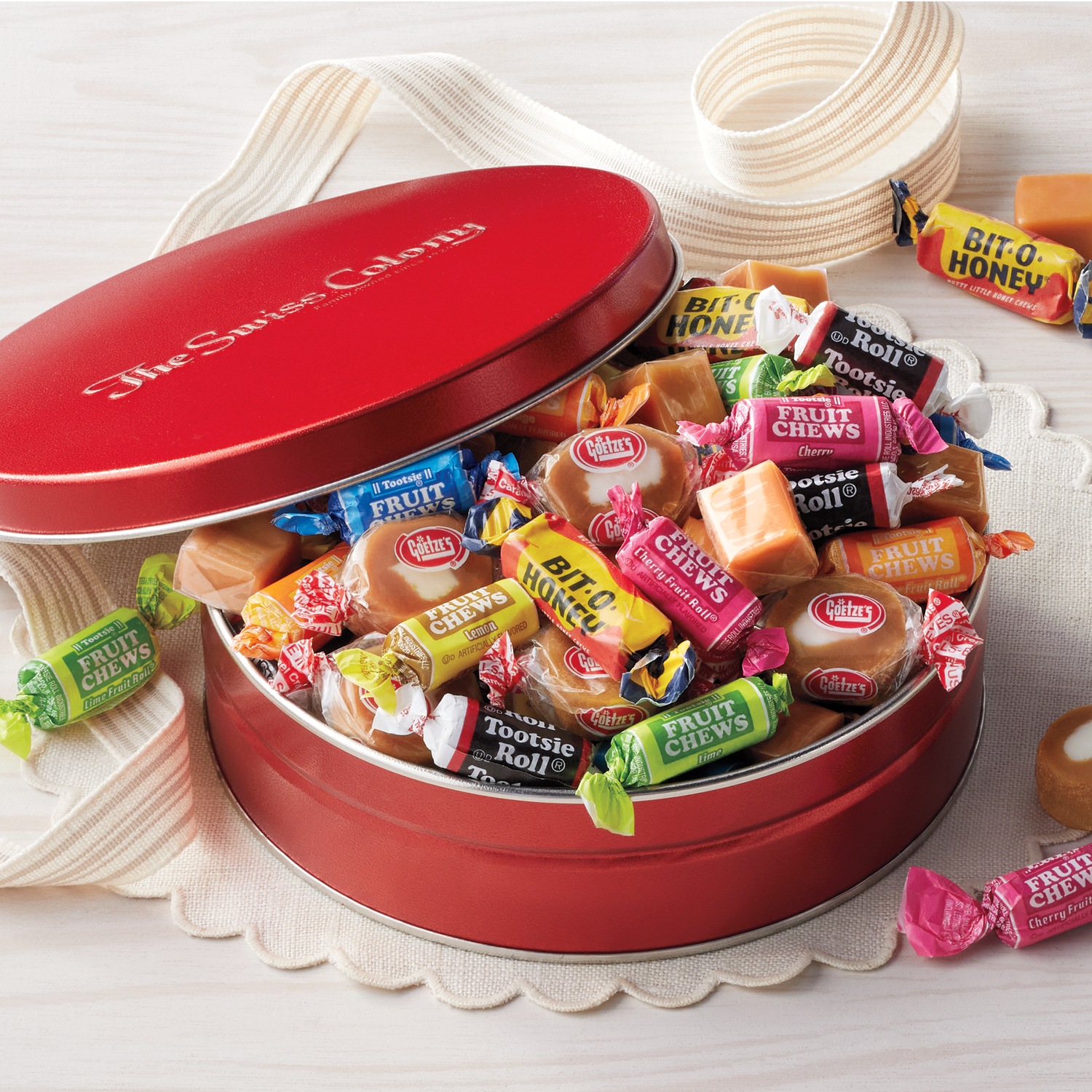 Deluxe Chewy Caramel Assortment Gift Tin | Swiss Colony