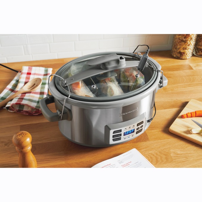 NeweggBusiness - Black & Decker SC5007D Slow Cooker Silver, Black