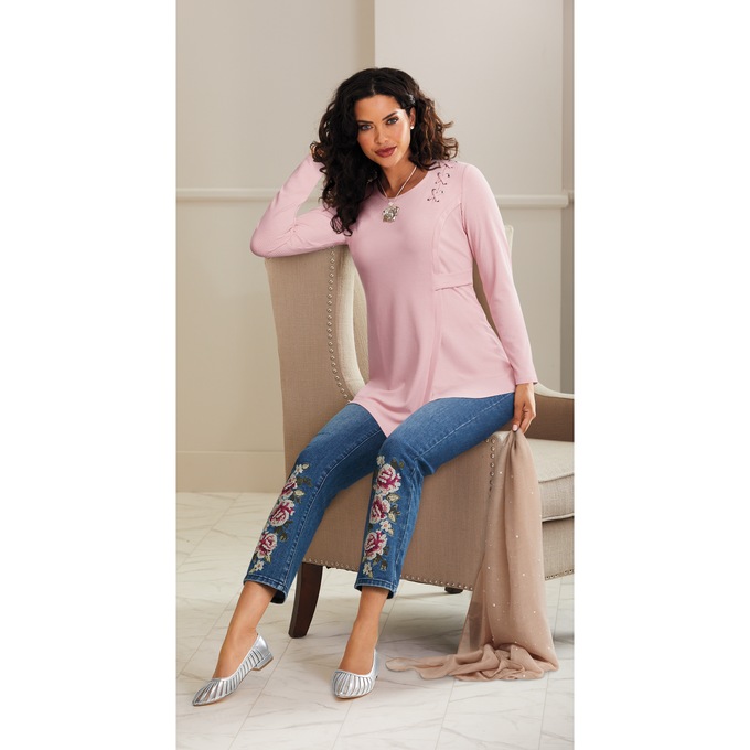 Adora Knit Tunic, Pink, large