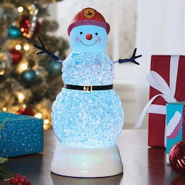 First Responder Lit Glitter Globe Snowman with Music, , large