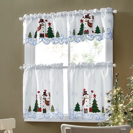 Snowman Kitchen Window Treatments, , large