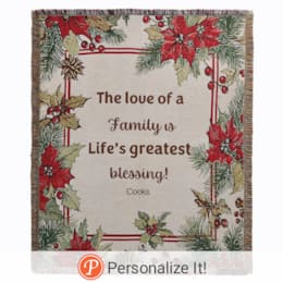 Personalized Seasonal Tapestry Throw, , large
