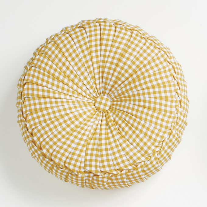 Round Gingham Pillow, , large