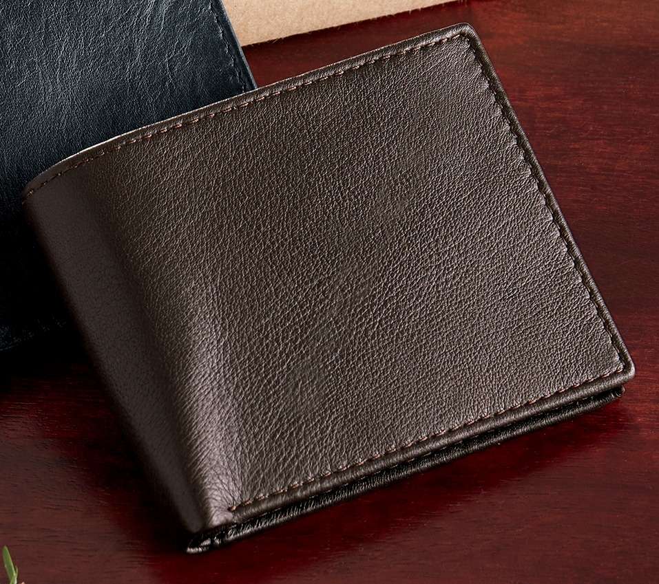 Lambskin Wallet, Brown, large