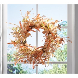 Copper-colored Floral Wreath, , large