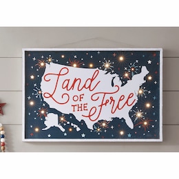 Lit Land of The Free Sign, , large