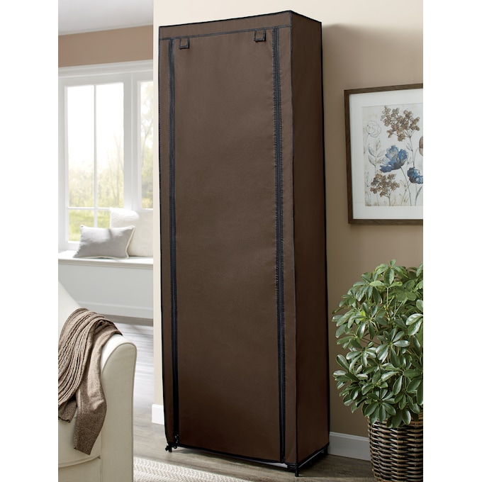 10-Layer Shoe Rack, Brown, large