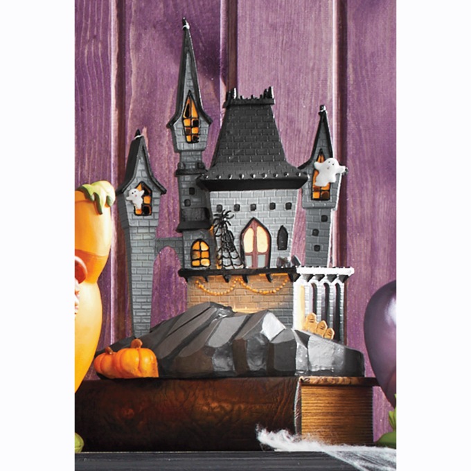 Lit Halloween Village Buildings, , large