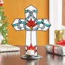 Stained Glass Cross Candleholder, , large