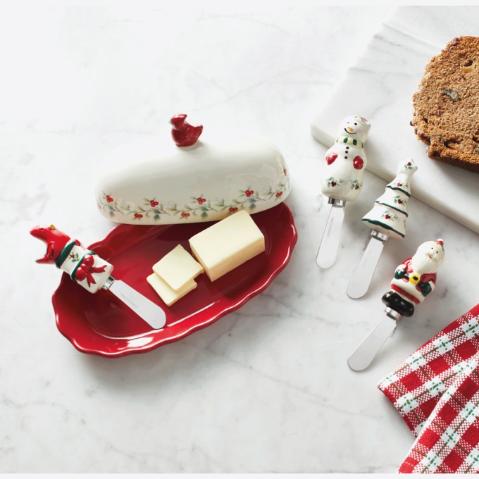 Pfaltzgraff Winterberry Cardinal Butter Dish, , large