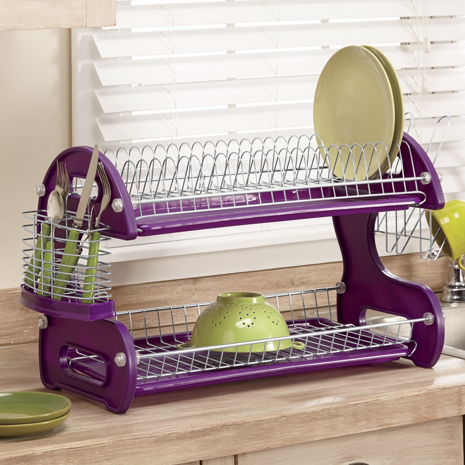 purple dish rack
