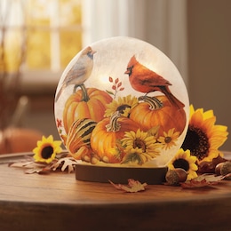 Reversible Harvest/Christmas LED Cardinal Globe, , large