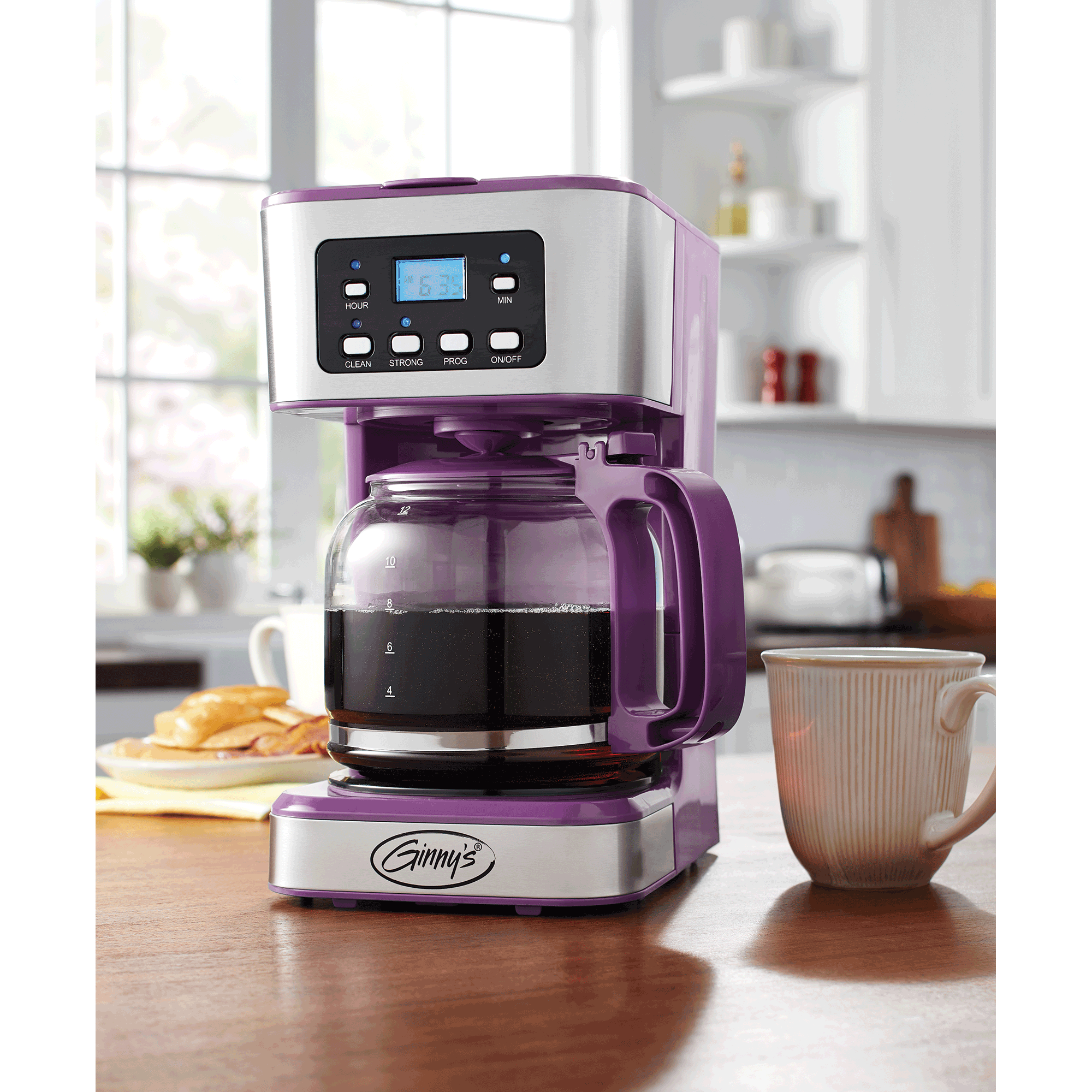 Ginny's 12-Cup Programmable Coffee Maker with Adjustable Brew